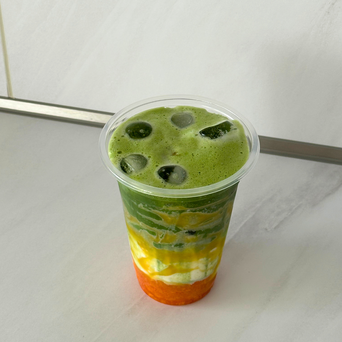 Papaya Matcha Latte
