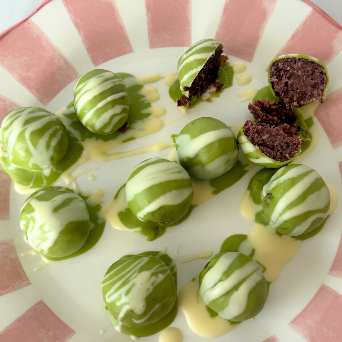 Matcha Cherry Balls 🍒