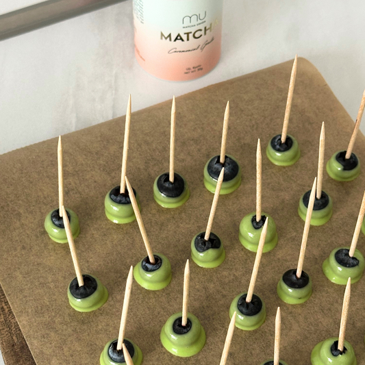 Matcha Covered Blueberries