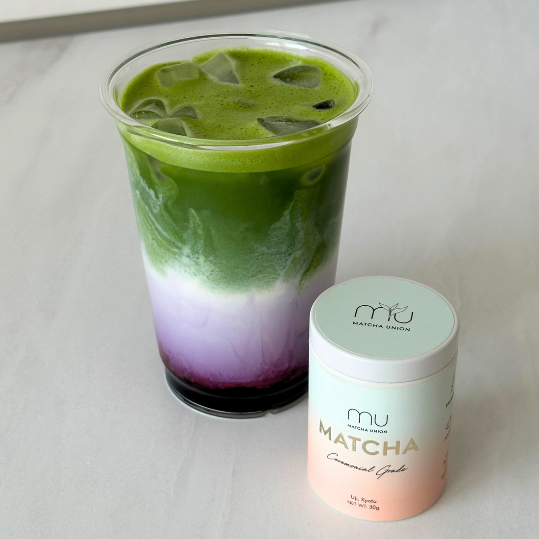 Blueberry Matcha Latte (Homemade Syrup)