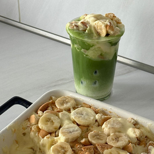 Banana Pudding Matcha Latte