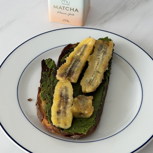 Caramelized Matcha Banana On Sourdough