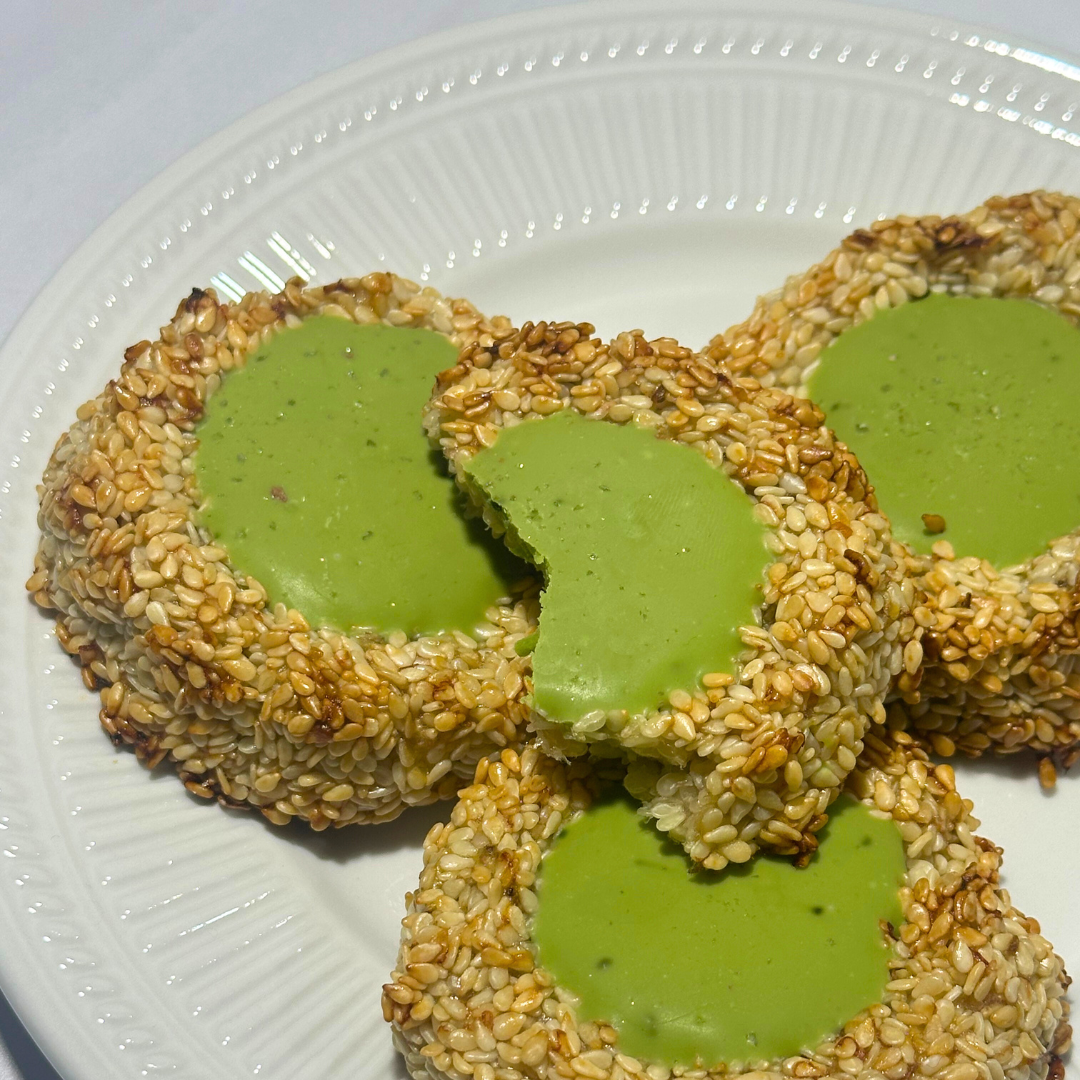 Healthy Sesame Matcha Chocolate Biscuits
