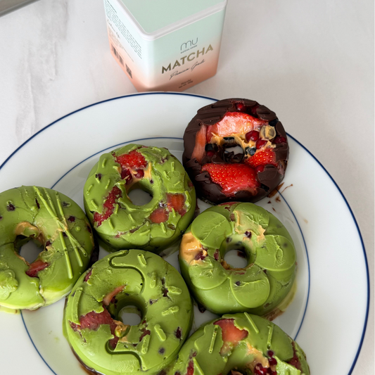 Matcha Choco Berry Donuts