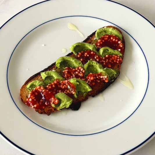 Quinoa Jam Matcha Cream Cheese Toast
