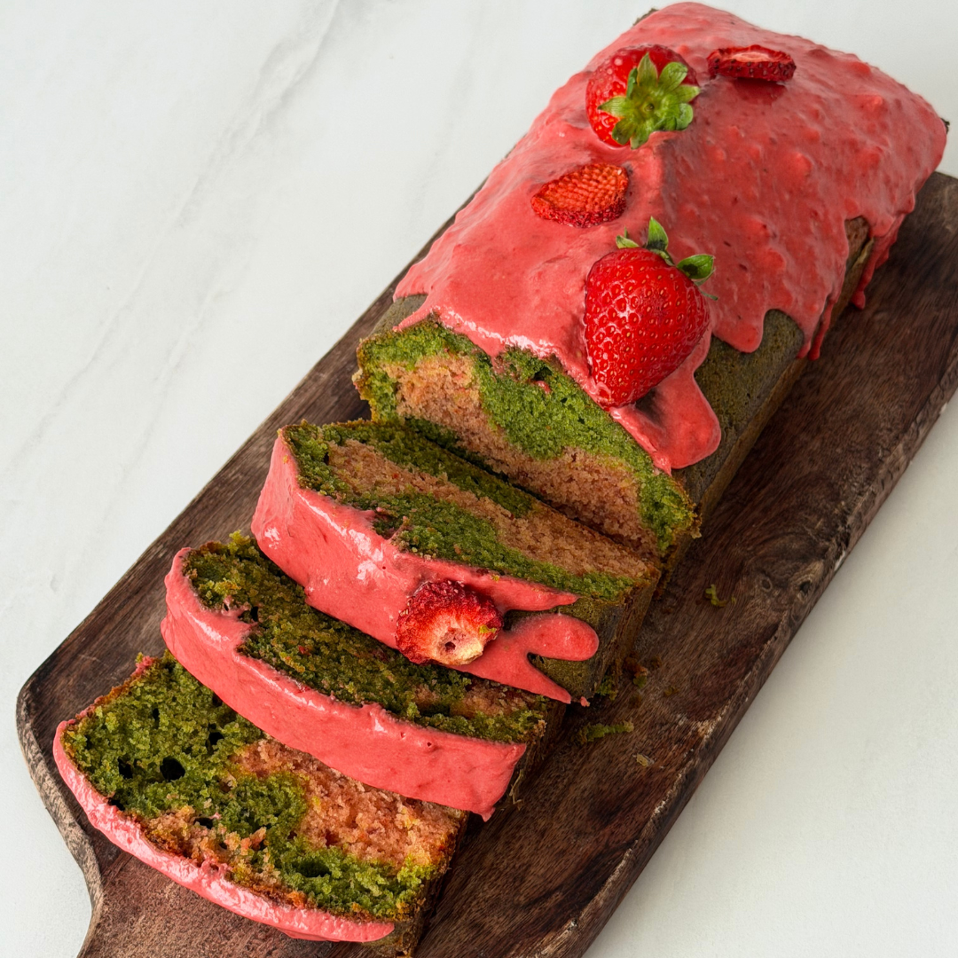 Strawberry Matcha Marble Cake