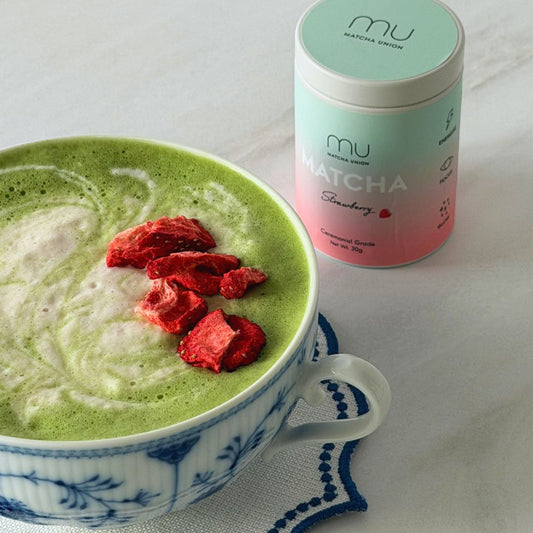 Warm Strawberry Matcha Latte