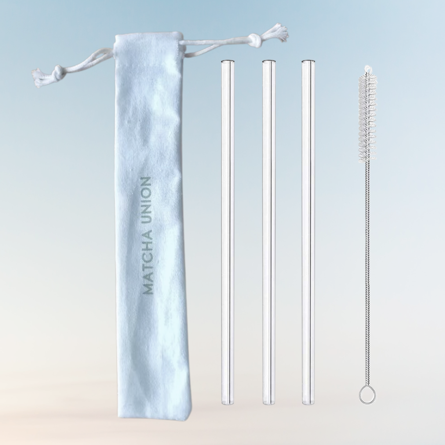 3 Glass Straws Set